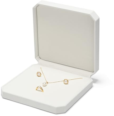 Papten Schmuckbox Schmuckaufbewahrung Schmuck Organizer Weiß,Samt