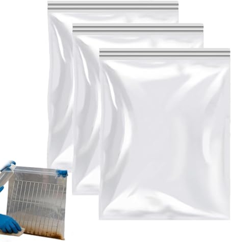 3 pcs oven rack cleaning bags, oven cleaner bags for racks, Leak-Proof Eco-Friendly Cleaner Bags for All Oven Rack Sizes, Easy Dishwasher Safe Kitchen Accessory (White-80x60cm)