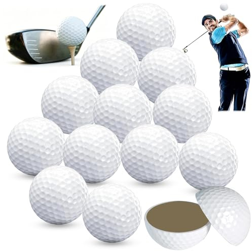 Persiiious 12 Stück Golfbälle, Golfball, 42mm Kunststoff Golf Trainingsbälle, Weiß Golfbälle, Für Indoor Oder Outdoor Training