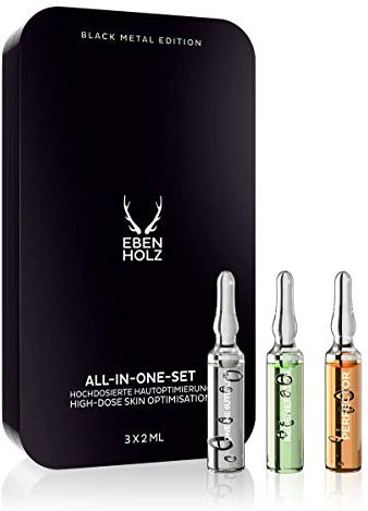 EBENHOLZ skincare Mens Spa - All In One Set - Rundum Optimierung Wirkstoffampullen, 804, Schwarz, 3 x 2 ml