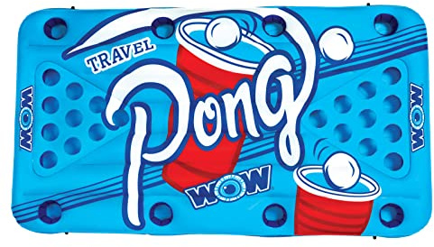 Wow World of Watersports Travel Pong Aufblasbarer schwimmender Tisch mit Getränkehaltern, 19-2020