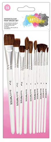 Artiste Watercolour Paint Brush Set - 10 Pack