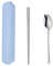 SBOMHS 3 en 1 Spork (Fourchette Cuillère Couteau) Baguettes Chinoises Ensemble Boîte à Couverts Portable(Argent)