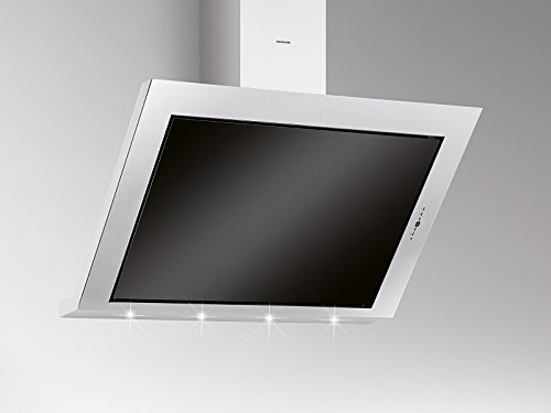SILVERLINE Epsilon Deluxe EPW 810 S Wandhaube kopffrei Edelstahl/Glas schwarz 80 cm