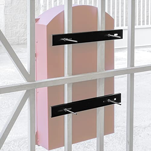 PrimeMatik - Befestigungs Set für Zäune Mailboxen Stahl 25cm. Briefkasten Metall Befestigungs Stangen