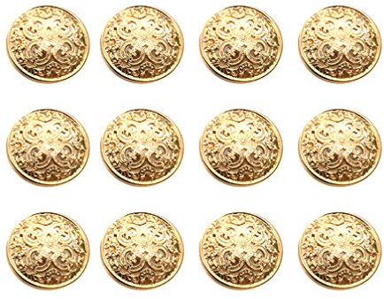 30 Stücke Vintage Antike Metall Blazer Knöpfe mit Schaft äntel Knöpfe Jacke Knöpfe Hemd Anzug Hose Knöpfe Runde Nähknöpfe für DIY Handwerk 23Mm (Hellgolden)
