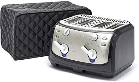 Keepsakes by Covermates - Toaster-Abdeckung - 11W x 8T x 8H - gesteppt - schmutzabweisend - waschbar - Küchenaufbewahrung 14W x 17D x 15H - Rectangular Schwarz gestepptes Polyester
