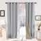 Deconovo Faux Linen Total Blackout Curtains Super Soft Thermal Insulated Eyelet Curtains for Living room W46 x L54 Inch Blue Grey One Pair