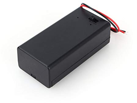 Battery Holder Case, Plastic Battery Holder 9V Volt PP3 Battery Holder Box DC Case with Wire Lead ON/Off Switch Cover
