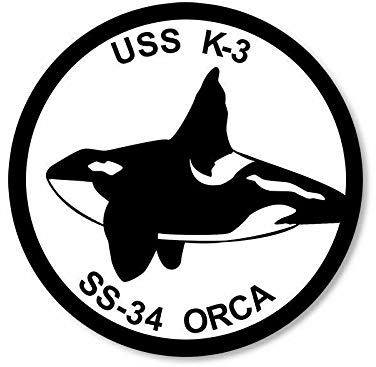 Sticker-Designs 10cm! Klebe-Folie Wetterfest Made-IN-Germany Navy USS K-3 SS-34 ORCA UV&Waschanlagenfest Auto-Aufkleber Profi-Qualität! F3275