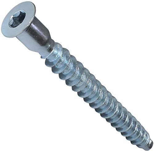 AERZETIX - Juego de 50 - Tornillo Euro para muebles - Ensamblaje de madera - Ø7x70mm - Cabeza avellanada - Acero galvanizado - Metal - 6 lados Allen - C41547
