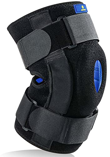 ABYON Kniebandage mit Scharnier für Knie, Kniestütze mit Klettverschluss Zweiseitigen Stabilisatoren, Kniebandage für Männer und Fraue Linderung und Wiederherstellung von Knieschmerzen