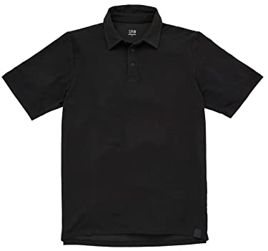 THE SAVILE ROW COMPANY LONDON SRW Active Men's Lightweight Moisture Wicking Quick Dry Short Sleeve Polo Shirt - Black - XX-Large