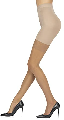 Sarah Borghi Collant Curvelle 40 den con Corpino Modellante Effetto Contenitivo – Made in Italy (Nudo, 4)