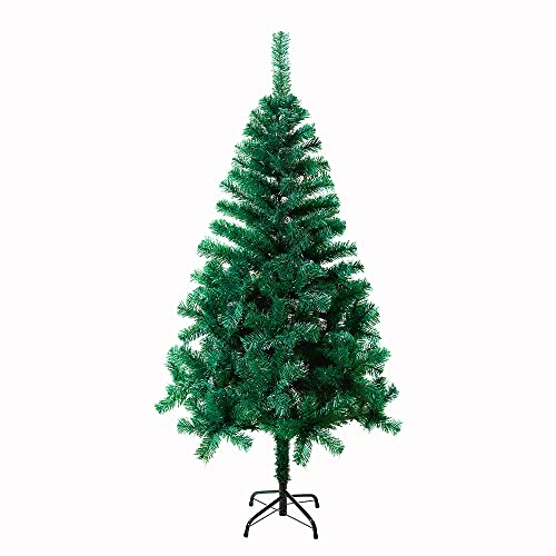 Weihnachtsbaum kunstbaum 150cm Künstlicher Weinachts Baum Deko, PVC Christbaum Weihnachtsdeko, Tannenbaum inkl. Metallständer (Grün, 1.5 m)