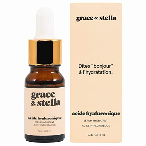 grace & stella - Hyaluron Serum Hochdosiert, Preisgekrönte Hyaluronsäure und Feuchtigkeitspflege, Anti-Aging-Pflege gegen Linien und Falten, Boosted Collagen, Microneedling Gesichtsserum, 10 ml