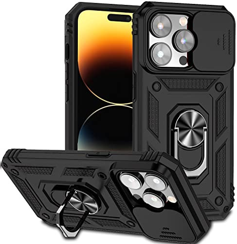 Hitaoyou iPhone 14 Pro Max Cases, iPhone 14 Pro Max Case with Camera Cover & Kickstand Military Grade Shockproof Heavy Duty Protective with Magnetic Car Mount Holder Case for iPhone 14 pro max 6.7''