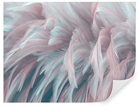 Carta da parati 3d, piume rosa, fotomurali premium 400x280 cm, stile 3D piume rosa e bianche, carta da parati 3d per camera letto, soggiorno, multicolore u45689