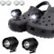 Pipihome 2Pcs Headlights for Croc Shoes, IPX5 Waterproof with 3 Light Modes, Small Lights for Croc Shoe Decoration Charms Funny Shoe Accessories, Christmas Birthday Gift for Adults and Kids (Black)