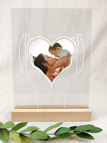 Hände & Liebe Fotogeschenk Acryltafel - Personalisiertes Geschenk für Frauen und Männer, BFF, Herz, Liebe - Für Ihn und Sie