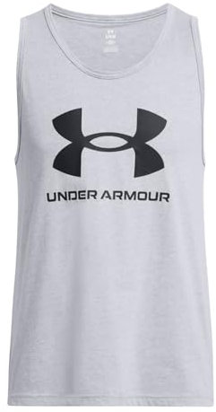 Under Armour Herren Sportstyle Logo Tank Top T-Shirt, (035) Steel Light Heather/Schwarz, 4X-Groß