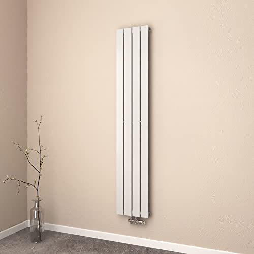 EMKE Heizkörper Klein 1600x300mm, Vertikal Heizkörper Bad Schmal Hoch Flachheizkörper Mittelanschluss Design Paneelheizkörper Einlagig Wandheizkörper Weiß 557 Watt