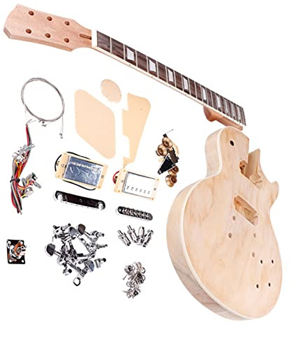 Für LP-E-Gitarren-Set Hals Gitarrenkörper Holz Billet DIY Halbfertiges Komplettes Zubehör-Set Unfertiges E-Gitarren-Set