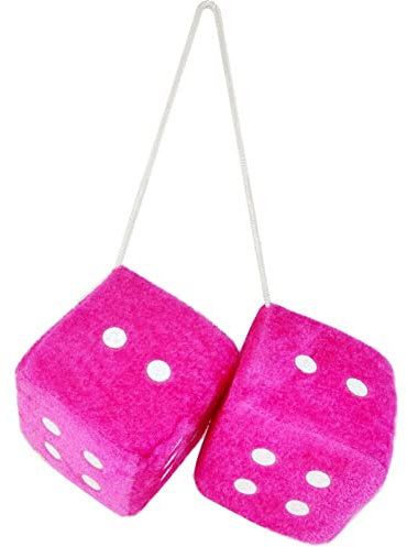 JAWSEU Car Hanging Furry Dice, Plüschwürfel EIN Paar Aufhängen Fuzzy Plüsch Würfel mit Punkten, Fuzzy Dice Hanging Charm für Auto-Innendekoration