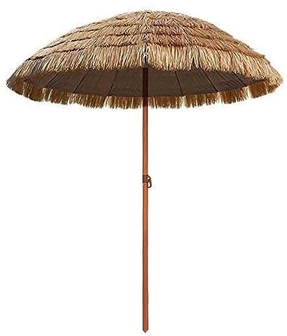 ARtsim 2.4M 2M Hawaii Strandschirm Braun Sonnenschirm Bast Gartenschirm Party Strohschirm Sonnenschutz (Color : Braun, Size : 200cm)