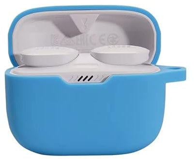 KUTEWEU Silicone Cover, Compatible with JBL T130 NC Headphones, Shockproof Cover with Keychain Hook, Earphone Cases for JBL T130 NC (Blue)