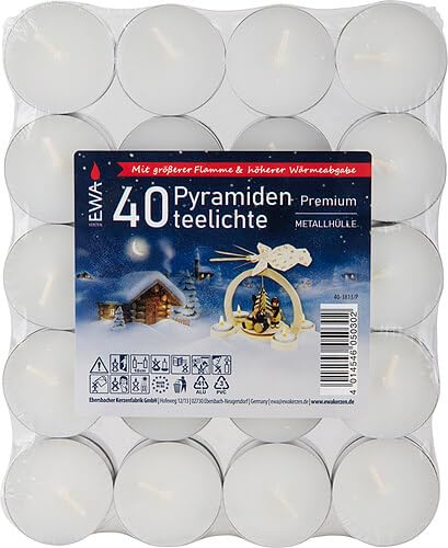 Erzgebirge Palast JEKA Premium - Velas de té piramidales (40 unidades)