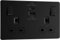 BG Electrical Double Switched Power Wall Plug Socket with Fast Charge Type A and C USB Ports, Screwless, Flatplate, Matt Black, 13A, 22W, FFB22UAC22B