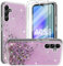 3-in-1 Glitter Bling Case Cover Compatible with Samsung Galaxy A05S Phone Case with 2 Pack Tempered Glass Screen Protector Phone Case,Soft TPU Slim Fit Shockproof Anti-Scratch-Pink