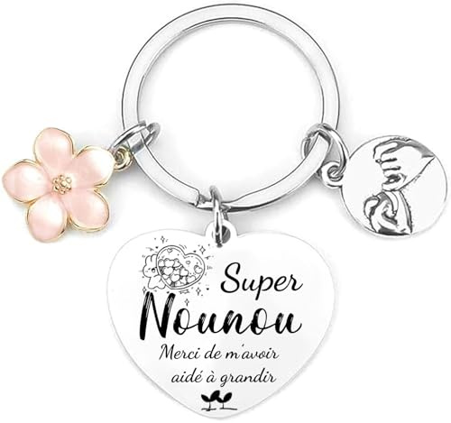 XQXQXZ Porte clés Nounou,Cadeau Nounou, Porte-clefs Nounou,Cadeau Anniversaire porte-clés Nounou (3)