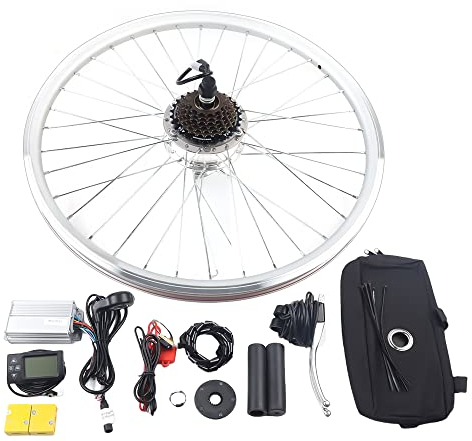 HarBin-Star 26 Zoll Ebike Umbausatz, 35km/h 36V 350W Heckmotor Ebike Kit, Elektrofahrrad Umbausatz V-Bremse & Scheibenbremse mit LCD Anzeige (A)