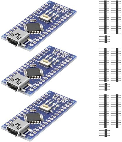 Nano módulo placa de desarrollo compatible con Arduino, con Mini Port,Chip CH340G, 5 V/16 MHz Microcontrolador (3 unidades)