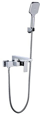 KOHARA Wannenfüllhahn mit Handbrause, Badezimmer-Wannenhahn mit einem Griff, modernes Wannen-Duschhahn-Set aus Messing mit langem Auslauf