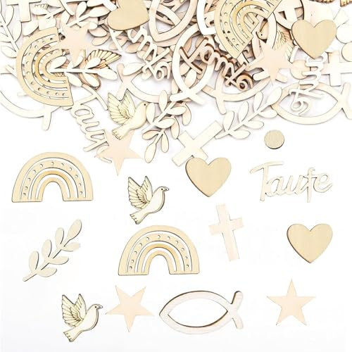 180 Stück Streudeko Taufe 9 Stile Streudeko Kommunion,Taufe Deko,Tischdeko Taufe Konfetti zum Basteln DIY Handwerk,Konfirmation Deko,für Junge Mädchen Babyshowerparty Taufdeko