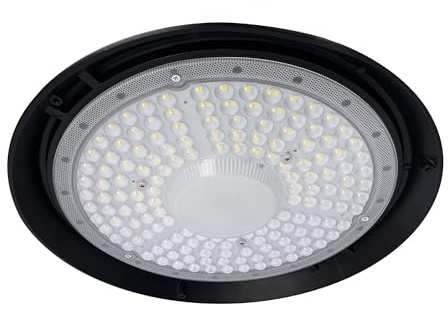 EDO VITI PRO LED Hallenstrahler, 4000K, 200W, 24000lm, IP65, 180-240V, LED Werkstatt Deckenleuchte, Deckenstrahler LED, Hallenbeleuchtung LED, Garagenlampe LED, High Bay für Fabriken, Lagerhaus
