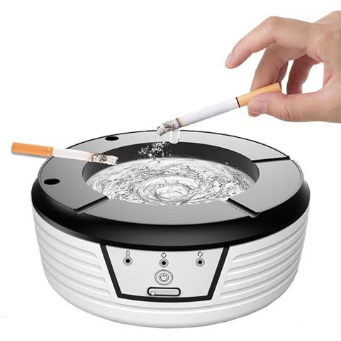Cendrier Multifonctionnel À Circulation Intérieure, Cendrier Rechargeable par USB, Cendrier Extérieur Purificateur d'air, Idéal pour Le Bureau À Domicile Ou la Voiture