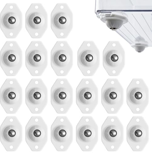 YHTCC 20PCS Appliance Wheels, White Appliance Sliders | Appliance Rollers Small for Small Furniture Trash Cans, 360° Swivel Universal Wheel Roller Castors