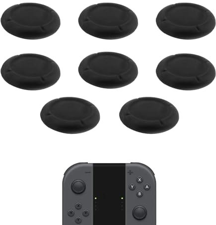 Tapa de repuesto para mando Switch Joystick Tapones, Thumbsticks Protege para Switch/Lite Silicona Joystick Accesorios de protección 3D Grips Caps (E:8 unidades Negro)