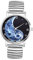 JewelryWe Herrenuhr Yin-Yang Elastische Uhren: Tai Chi Yin und Yang Wolkenmuster Analog Quarz Armbanduhr Herren Silber Edelstahl Stretch Armband Lässige Uhr mit Zugarmband und Römischen Ziffern