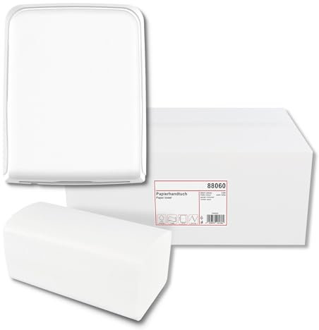 HYPAFOL Handtuchpapierspender Maxi Interfold Weiß Matt - Hygienespender für V-Falz Papierhandtücher, 600 Blatt Kapazität (weiß matt, Spender + Handtuchpapier)