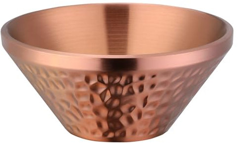 Bols en acier inoxydable à double couche isolés for nouilles, soupe, riz, salade, bols en métal for fruits, céréales, collations, apéritifs, lavables au lave-vaisselle, rouge/1215(Rose Gold)