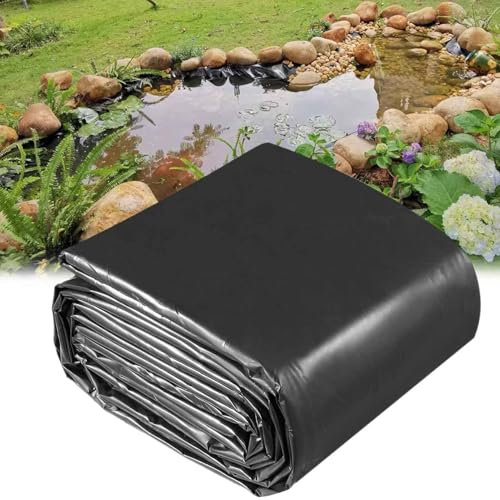 Generico Rivestimento Flessibile in Gomma Nera per laghetti 4x8 m (13,1x26,2 Piedi) - Membrana Impermeabile Durevole per laghetti per Pesci, Giardini Esterni, fontane e Piscine - Varie Dimensioni Dis