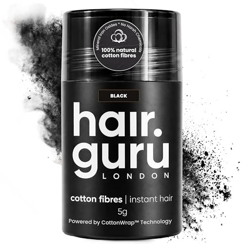Hair Guru London Hair Thickening Fibres, Black, 5g Trial Size