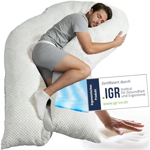 Traumreiter Seitenschläferkissen Visco XXL Pro – ergonomisches Schlafkissen für kräftige Seitenschläfer, Memory Foam, Anti Schnarch stabile Seitenlage bei Schnarchen, Ergonomie geprüft