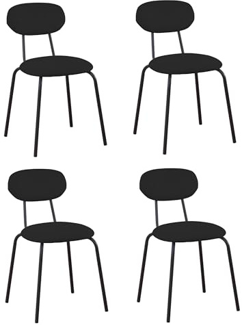 Hooma - Set mit 4 stapelbaren Stühlen aus Samt – Schwarz