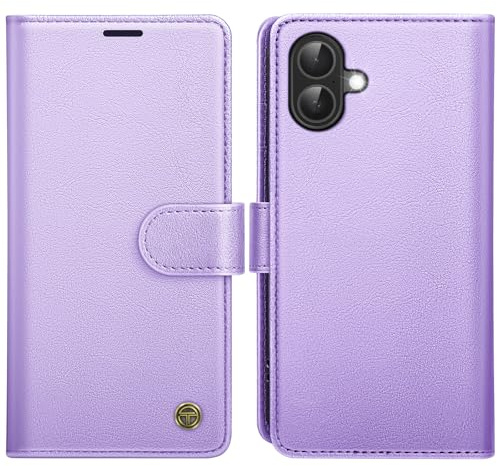 AIMOYU for iPhone 17 Case, Flip Wallet Leather Phone Case with [4 Card Slots] [Kickstand] [RFID Blocking] Magnetic Protective Shockproof Cover for iPhone 17 Phone Case - Purple